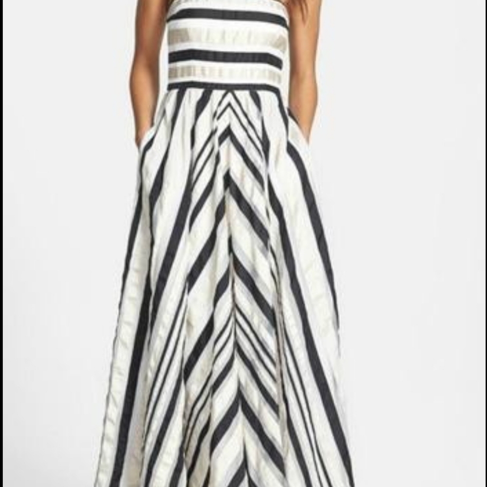 Adrianna Papell Ribbon Striped Dress